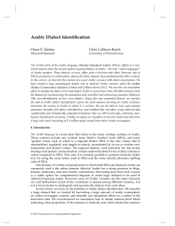Arabic Dialect Identification. Computational