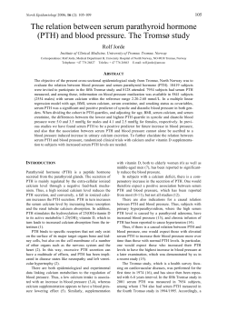 The relation between serum parathyroid hormone (PTH) and blood