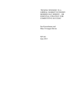IN A LIBERAL MARKET ECONOMY - Centre for Business Research