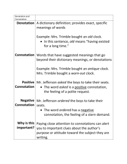 Denotation Connotation Positive Connotation Negative Connotation