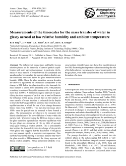 Measurements of the timescales for the mass transfer of water in