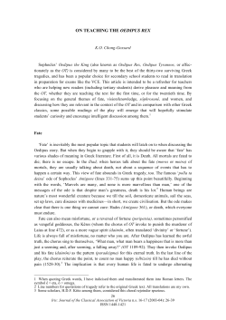 Chong-Gossard, K.O., `On Teaching the Oedipus Rex`