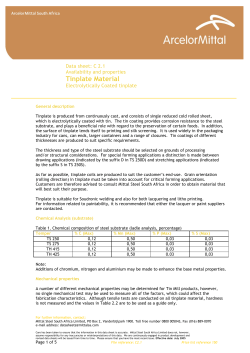 Tinplate coil - Electrolytically Coated