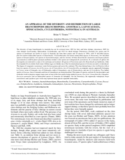 an appraisal of the diversity and distribution of large branchiopods