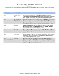 SCOP Chinese Dynasties Cheat Sheet