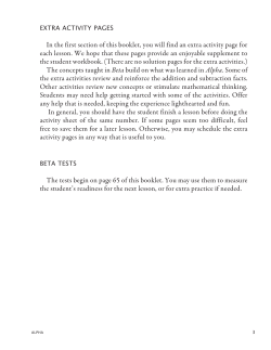 Beta Activity Sheets - Math-U-See