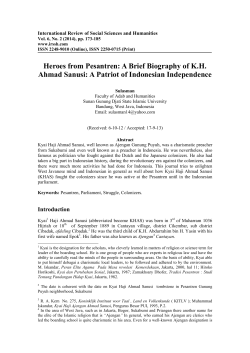 Heroes from Pesantren - International Review of Social Sciences