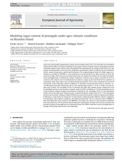 Modeling sugar content of pineapple under agro
