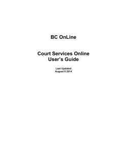 BC OnLine Court Services Online User`s Guide