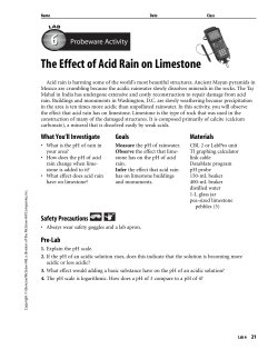 The Effect of Acid Rain on Limestone