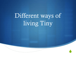 Different ways of living Tiny