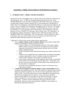 CHAPTER 6: CRIME AND ITS IMPACT ON BUSINESS IN JAMAICA