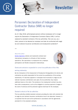 Personnel: Declaration of Independent Contractor Status (VAR) no