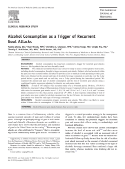 Alcohol Consumption as a Trigger of Recurrent Gout Attacks