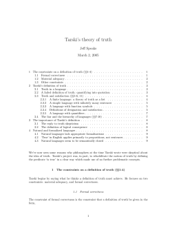 Tarski`s theory of truth