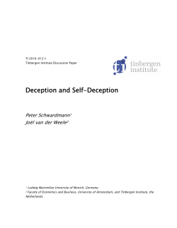 Deception and Self-Deception