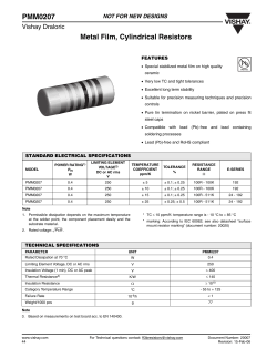 Metal Film, Cylindrical Resistors PMM0207