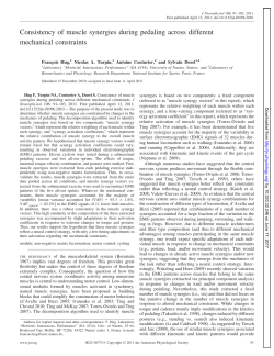 Consistency of muscle synergies during pedaling across different