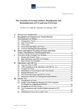 The Taxation of German Settlors, Beneficiaries and
