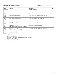 Calendar and Notes - Birmingham Public Schools