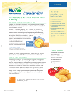 The role of potassium in our bodies includes