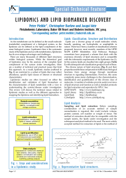 lipidomics and lipid biomarker discovery