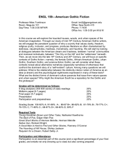 ENGL 159&mdash;American Gothic Fiction