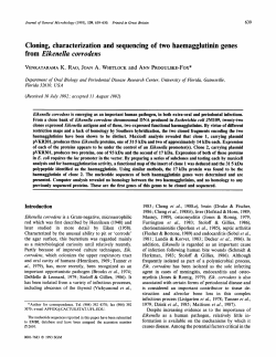 Cloning, characterization and sequencing of two