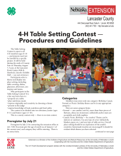 4-H Table Setting Contest &mdash; Procedures and Guidelines