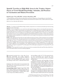Spanish Travelers to High-Risk Areas in the Tropics: Airport Survey