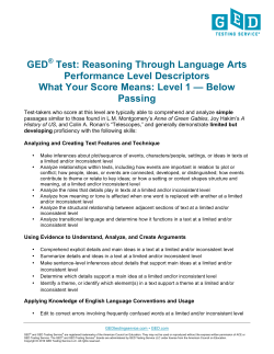 Below Passing - GED Testing Service