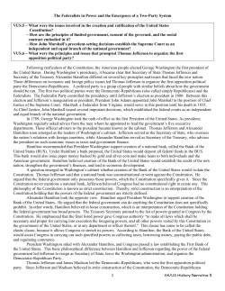 The Federalists in Power and the Emergence of a Two