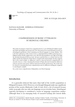 COMPREHENSION OF IRONIC UTTERANCES BY BILINGUAL