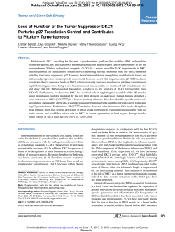 Loss of Function of the Tumor Suppressor DKC1