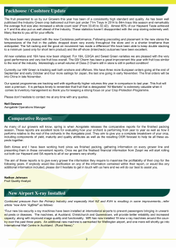 Packhouse / Coolstore Update Comparative Reports New Airport X
