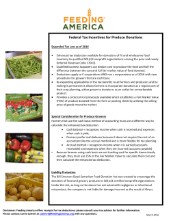 Federal Tax Incentives for Produce Donations