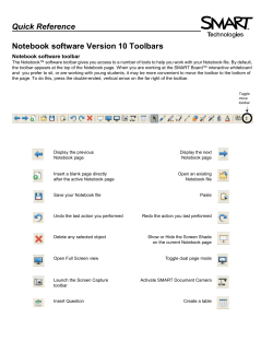 Quick Reference Notebook software Version 10 Toolbars