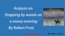 Stopping by woods on a snowy evening