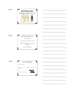 IMPERIALISM: - Student Handouts