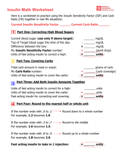 Insulin Math Worksheet