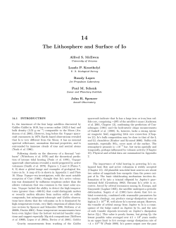 The Lithosphere and Surface of Io - Laboratory for Atmospheric and
