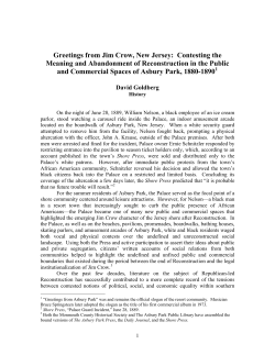 Greetings from Jim Crow, New Jersey: The Battle to Define Public