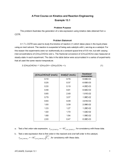 A First Course on Kinetics and Reaction Engineering Example 13.1