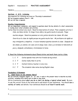Espa&ntilde;ol 1 Avancemos 2.1 PRACTICE