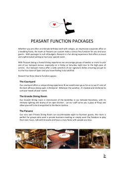 Peasant banquet menu