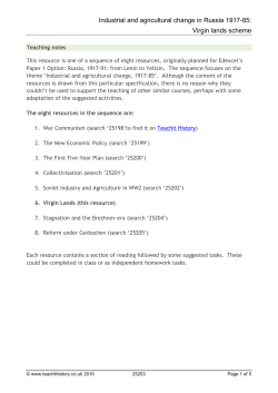 Industrial and agricultural change in Russia 1917-85