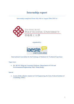 Internship report - IAESTE Switzerland
