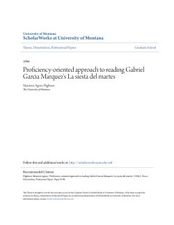Proficiency-oriented approach to reading Gabriel Garcia Marquez`s