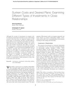 Sunken Costs and Desired Plans: Examining Different Types of