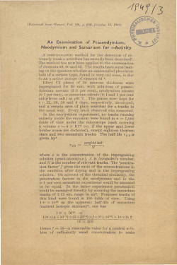 An Examination of Praseodymium, Neodymium and Samarium for tX